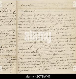 Lettre d'Arthur Lee, texte, correspondance, 1777 Banque D'Images