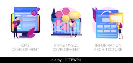 Métaphores de concept de vecteur de développement back-end. Illustration de Vecteur