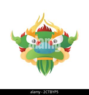 Dragon chinois traditionnel - vue avant de la tête - illustration vectorielle isolé Illustration de Vecteur