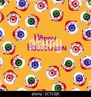 Carte de voeux pour Halloween. Illustration du globe oculaire. Joyeux Halloween Illustration de Vecteur