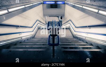 Station de métro Green Park, Londres, Royaume-Uni Banque D'Images