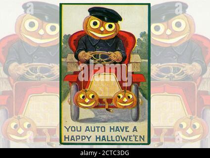 Voeux vintage halloween Banque D'Images