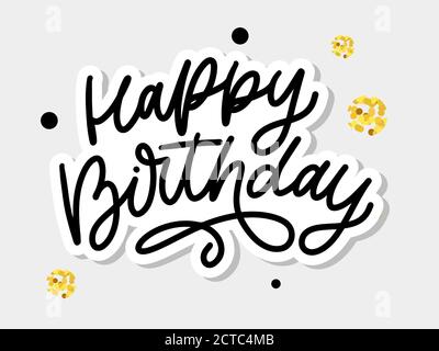 Joyeux anniversaire lettre calligraphie vectorisation typographie texte illustration Illustration de Vecteur