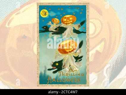 Voeux vintage halloween Banque D'Images