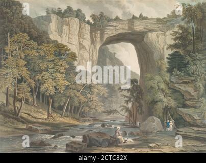 Vue du pont naturel, Virginie., photo, estampes, 1835, Ward, Jacob C. (1809-1891 Banque D'Images