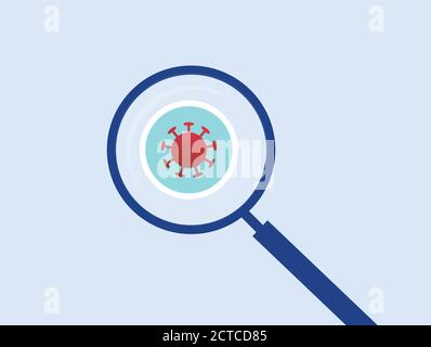 Modèle vectoriel de coronavirus et de loupe Illustration de Vecteur