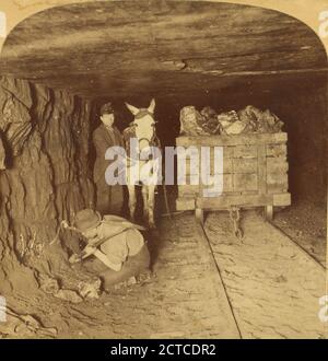 Exploitation minière du charbon à 5 kilomètres sous terre, Pennsylvanie, États-Unis, Strohmeyer & Wyman, 1895, Pennsylvanie Banque D'Images