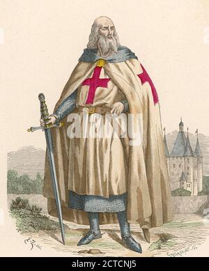 JACQUES de MOLAY (c 1245-1314) Le 23e et dernier Grand Maître des Templiers Banque D'Images