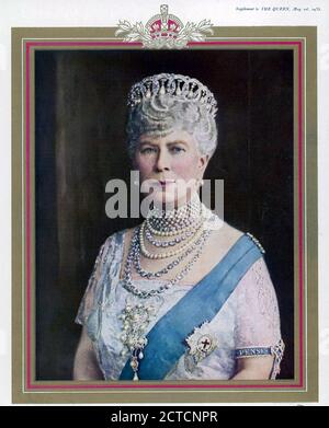 LA REINE MARY DE TECK (1867-1953) épouse du roi George V dans un magazine de 1935. Banque D'Images