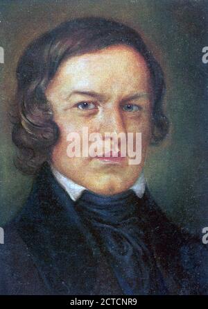 ROBERT SCHUMANN (1810-1856) compositeur allemand vers 1840 Banque D'Images