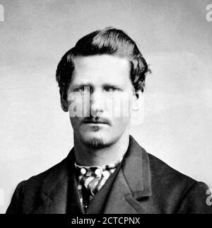 Wyatt EARP (1848-1929). Portrait du célèbre homme de loi et joueur américain, c.1869 Banque D'Images