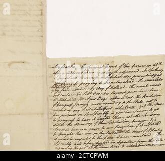 Lettre à Arthur Lee, texte, correspondance, 1782 Banque D'Images