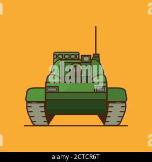 Vue sur le char militaire moderne. Vecteur plat. Illustration de Vecteur