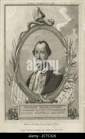 George Washington, commandant en chef des armées de vous États-Unis d'Amérique., image fixe, estampes, 1780, Sharp, William (1749-1824 Banque D'Images