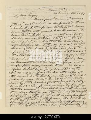 Andrew Jackson à William B. Lewis, texte, correspondance, 1843, Jackson, Andrew, 1767-1845 Banque D'Images