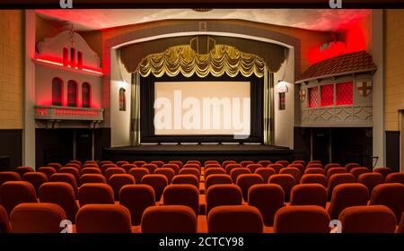 Campbeltown Picture House, Campbeltown, Écosse, Royaume-Uni. Écran 1 auditorium principal. Banque D'Images