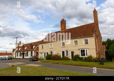 Cottages dans Stoke by Nayland, Suffolk, Royaume-Uni. Banque D'Images