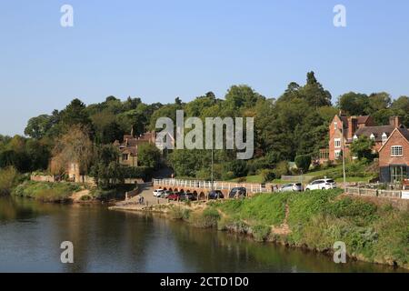 La rivière Severn à Arley près de Bewdley, Worcestershire, Angleterre, Royaume-Uni. Banque D'Images