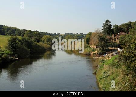 La rivière Severn à Arley près de Bewdley, Worcestershire, Angleterre, Royaume-Uni. Banque D'Images