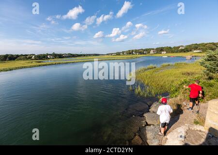 Swan Pond River, Dennis Port, Massachusetts, États-Unis Banque D'Images