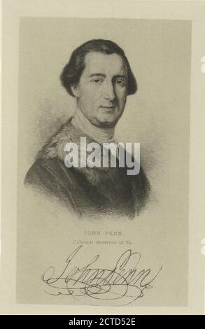 John Penn, gouverneur colonial de Pennsylvanie, image fixe, tirages, 1777 - 1890 Banque D'Images