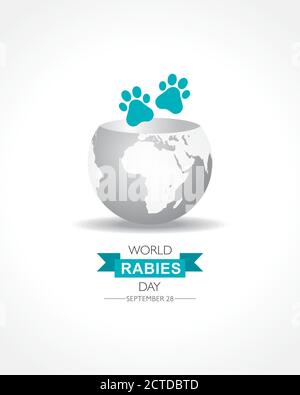 Illustration vectorielle du concept de la Journée mondiale de la rage observée en septembre 28e Illustration de Vecteur