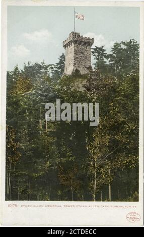 Ethan Allen Memorial Tower Park, Burlington, Vt., image fixe, cartes postales, 1898 - 1931 Banque D'Images