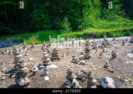 Randonnée pédestre dans la gorge de Partnach et l'Alm de Partnach Près de Garmisch- Parten- Kirchen en Bavière Allemagne Banque D'Images