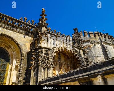 Détail du Grand Cloître de Diogo do Torralva, forteresse de Tomar, château des Templiers, Templiers, patrimoine de l'UNESCO, Tomar, quartier de Santarém, Por Banque D'Images