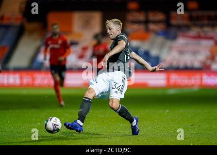 Luton, Royaume-Uni. 22 septembre 2020. Donny van de Beek de Man Utd (34) lors du match de la Carabao Cup entre Luton Town et Manchester United, à huis clos, à Kenilworth Road, Luton, en Angleterre, le 22 septembre 2020. Photo de David Horn. Crédit : Prime Media Images/Alamy Live News Banque D'Images