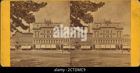 Store fronts avec auvents, Detroit, Michigan., image fixe, stéréographes, 1870, Bardwell, Jex (1824-1903 Banque D'Images
