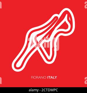 Circuit Fiorano, Italie. Carte vectorielle de piste de course Motorsport Illustration de Vecteur