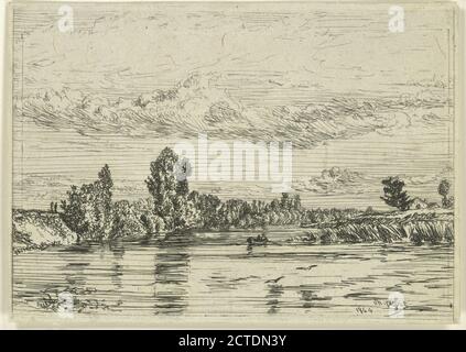 Paysage; environs d'Asnières., image fixe, estampes, 1844 Banque D'Images