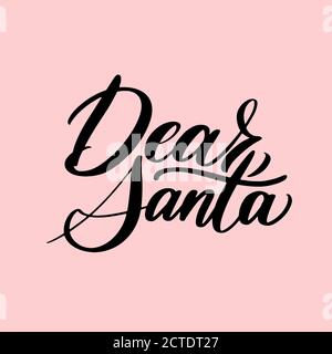 Cher lettering de Santa. En-tête au père noël. Commandez un cadeau pour Noël Illustration de Vecteur
