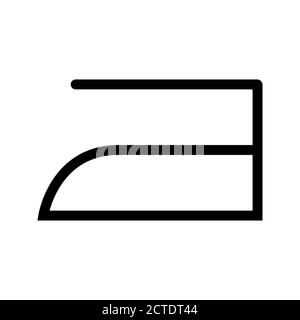 Icône en forme de fer à lisser, symbole d'illustration vectorielle minimaliste flatiron Illustration de Vecteur
