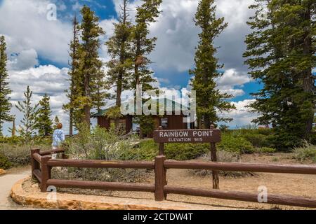 Panneau au Black Birch Canyon Overlook dans le parc national de Bryce Canyon, Utah Banque D'Images