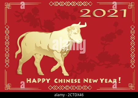 Année année du Bull. 2021 ans. Illustration de Vecteur