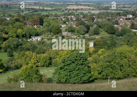 Le village de Bratton est situé du côté nord de la plaine de Salisbury, Wiltshire, Royaume-Uni Banque D'Images