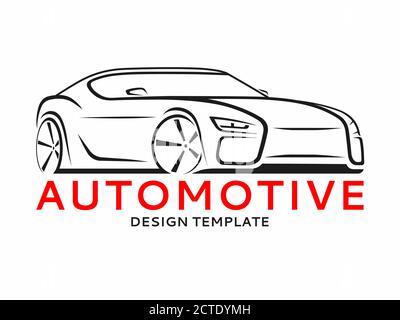 Logo, étiquette, silhouette de voiture de sport Vector. Illustration de Vecteur