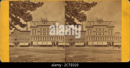 Magasins façades avec auvents, Detroit, Michigan., 1870, auvents, façades, installations commerciales, Michigan, Detroit (Mich Banque D'Images