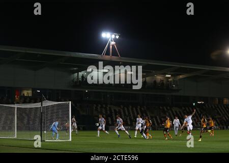 Newport, Royaume-Uni. 22 septembre 2020. Une vue générale du jeu. Carabao Cup EFL Cup 3e match rond, Newport County v Watford au Rodney Parade de Newport, pays de Galles, le mardi 22 septembre 2020. Cette image ne peut être utilisée qu'à des fins éditoriales. Utilisation éditoriale uniquement, licence requise pour une utilisation commerciale. Aucune utilisation dans les Paris, les jeux ou les publications d'un seul club/ligue/joueur. photo par Andrew Orchard/Andrew Orchard sports Photography/Alamy Live News crédit: Andrew Orchard sports Photography/Alamy Live News Banque D'Images