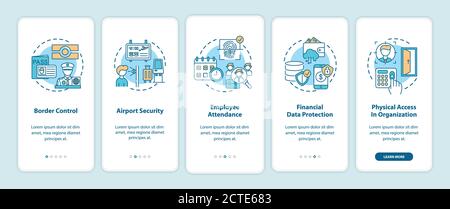 Biométrie utiliser l'écran de la page d'application mobile d'intégration avec les concepts Illustration de Vecteur