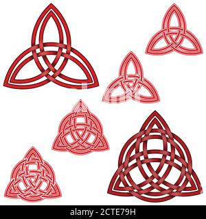 Illustration vectorielle symbole Wicca, dessin de triquetra entrelacé double avec cercle, le tout sur fond blanc Illustration de Vecteur