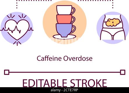 Icône de concept de surdosage de caféine Illustration de Vecteur