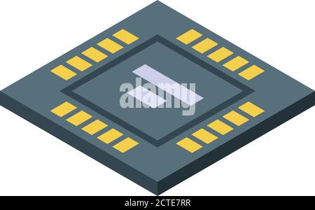 Icône du processeur du gyroscope, style isométrique Illustration de Vecteur