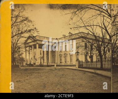 La Maison du Président depuis l'entrée des calèches de l'est, E. & H.T. Anthony (cabinet), 1860, Washington (D.C Banque D'Images