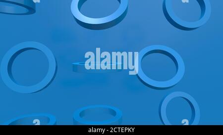 Bleu formes géométriques arrière-plan , rendu 3d abstrait. Banque D'Images