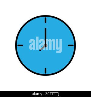 Icône de l'horloge plate, icône pour l'heure de marche. Vecteur de modèle de conception Illustration de Vecteur