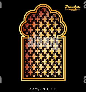 Kareem de Ramadan. Mosquée arabe, nuages et étoile dans le style coupé en papier. Motif arabe. Croissant de lune. Le mois Saint du musulman. Symbole de l'Islam. Accueil c Illustration de Vecteur