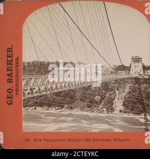 Nouveau pont suspendu, 1258 pieds de long, Niagara., Barker, George (1844-1894), New York (État), Niagara Falls (N.Y. et ont.) (Ontario) Banque D'Images